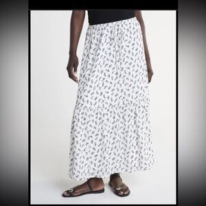 SCOOP Women's Tiered Maxi Skirt with Tie Waist Size L Brand New